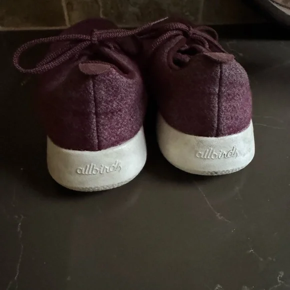 Allbirds Kids’ Smallbirds Wool Maroon Sneakers sz 3 - Picture 4 of 9